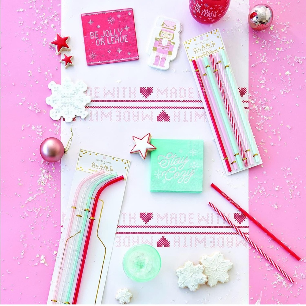 NEW Slant Collections Reusable Straws - Snow Much Fun